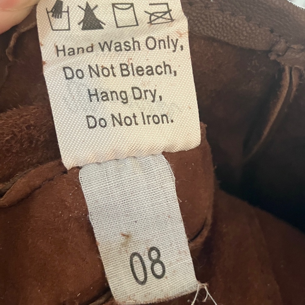Wrangler‎ Brown Leather Gloves with Snap Size Medium - Picture 6 of 7